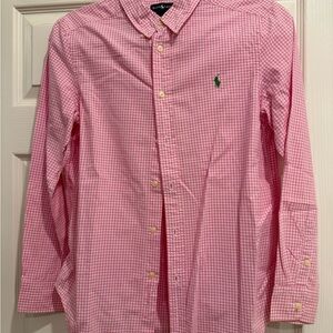 Ralph Lauren Pink Gingham boys large size 14-16 Shirt